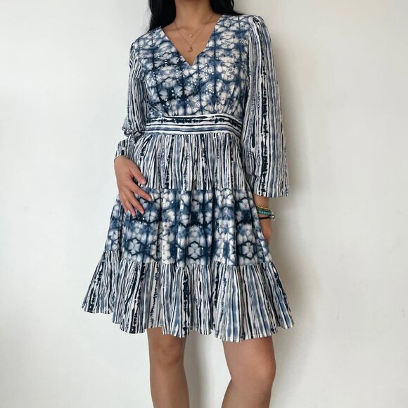 Anthropologie Not So Serious Dress – Blue Motif – Size L – EUC - Picture 3 of 4